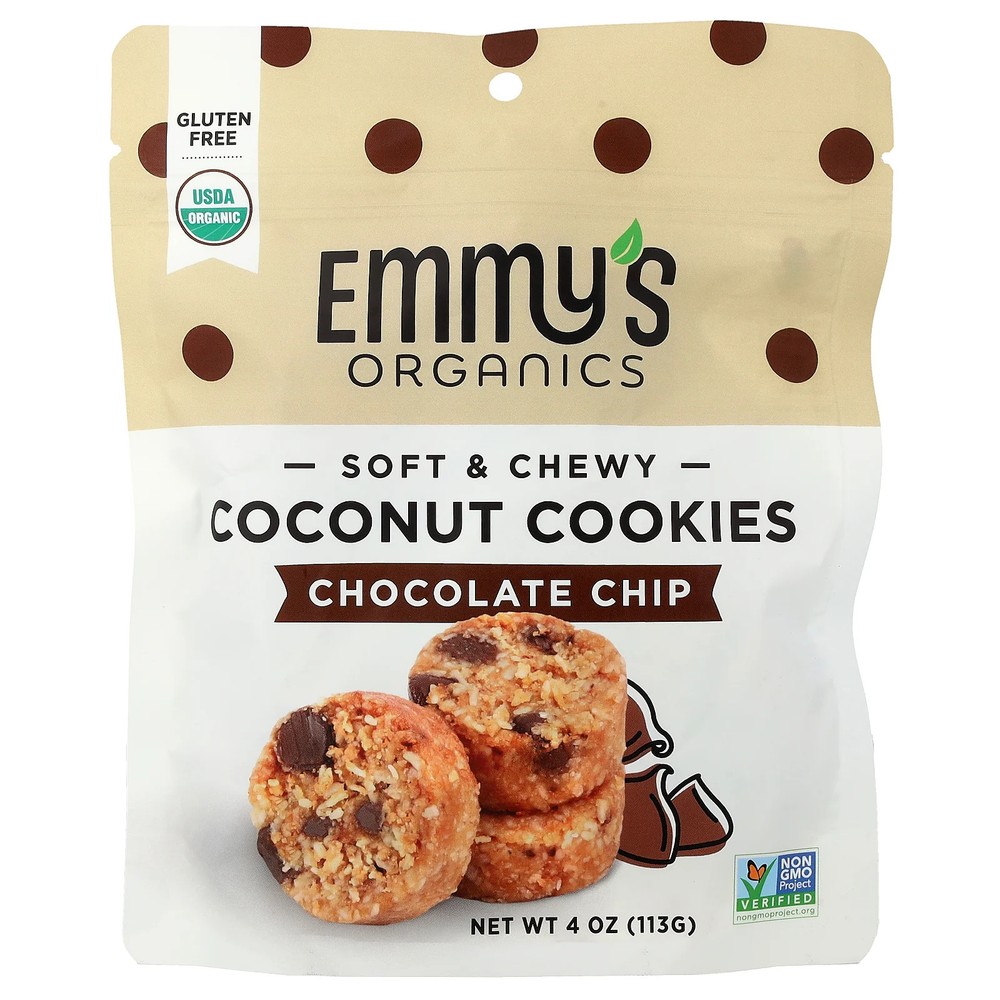 Soft & Chewy Coconut Cookies, Chocolate Chip, 4 oz (113 g)