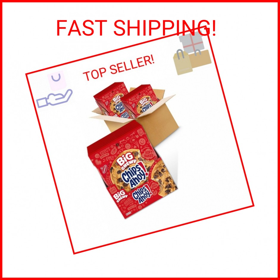 CHIPS AHOY! Big Chewy Chocolate Chip Cookies, 14 Snack Packs (1 Cookie Per Pack)