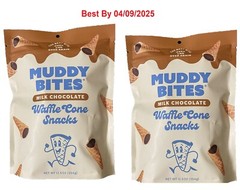 2-PACK MUDDY BITES Milk Chocolate Waffle Cone Snacks 12.5 OZ each pack