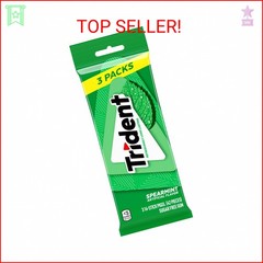 Trident Spearmint Sugar-Free Chewing Gum, 3 Packs of 14 Pieces (42 Total Pieces)