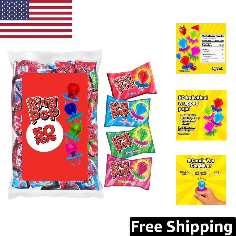 50-Count Individually Wrapped Lollipops – Assorted Flavors for Parties