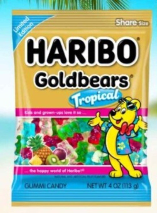 1 x 4 oz Bag Limited Edition Tropical Goldbears Colorful Gummy Candy Kiwi, Passi