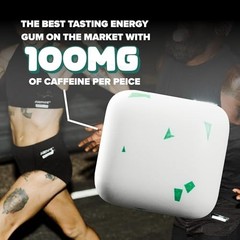 Gum Caffeine Energy Gum | Extra Strength 100mg of Caffeine per Gem | Spearmint S