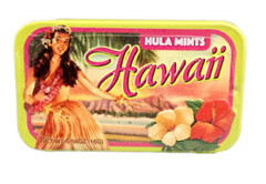 Hawaii Mints Vintage Hula Hawaiian Designs Tin Box 0.56oz Sugar Free