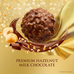 Ferrero Rocher, 24 Count, Gourmet Milk Chocolate Hazelnut, Chocolate Gift Box, I