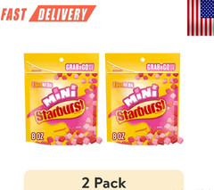 (2 pack) Starburst Favereds Minis Fruit Chewy Candy Grab N Go, 8 oz Bag