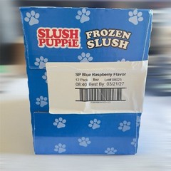 Slush Puppie Blue Raspberry Drink Pouches 12 Pack 8oz each Frozen Ice Beverage