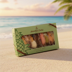 Honolulu Cookie Company Pineapple Window Box – 8pc Assorted Hawaiian Shortbread
