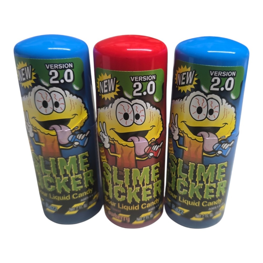 Slime Licker 2.0 Sour Candy 3 Piece 2 BLUE 1 RED