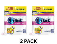 2 pack Orbit Bubblemint Sugar Free Chewing Gum, Value Pack – 180 Ct each bag