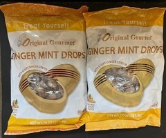 Gourmet GINGER MINT DROPS Candy -Soft Ginger Center- {2 LARGE 10oz Bags}
