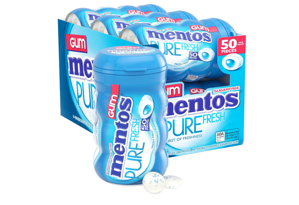 Mentos Chewing Gum (Fresh Mint) 50 Count Pack of 6