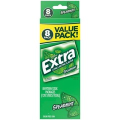 EXTRA Spearmint Sugar Free Chewing Gum, 8 Pack 120 Count (Pack of 1), Green