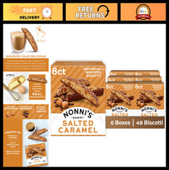 Salted Caramel Biscotti – 6 Boxes, 48 Delicious Cookies, Perfect Snack Treat