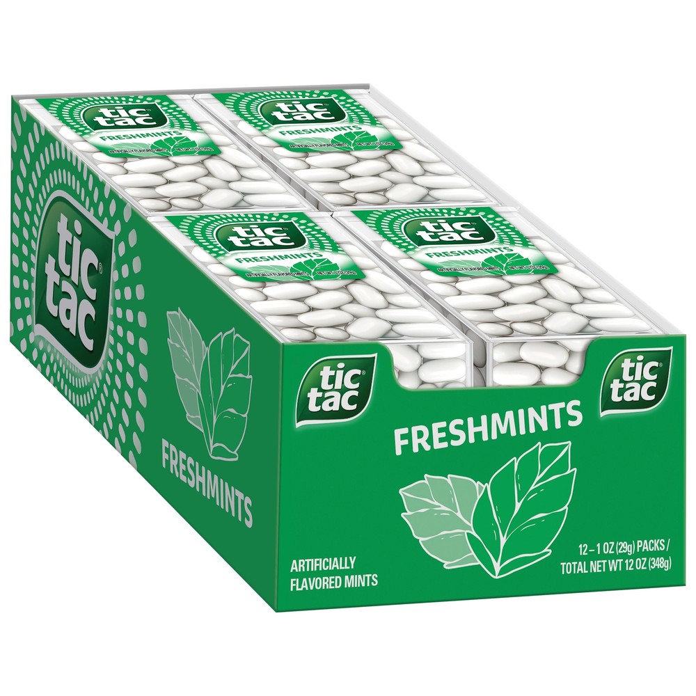Tic Tac Fresh Breath Mints Freshmint Bulk Hard Candy Mints 1 oz 12 Count