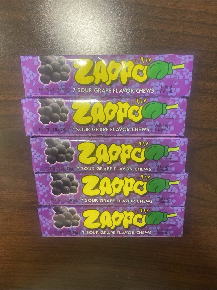 Zappo Chews Sour Grape Lot Of 5 Treat Party Favours Candy Bulk EX 6/26