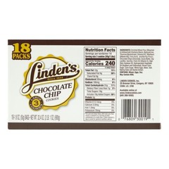 NEW Linden’s Chocolate Chip Cookies, 3 ct./18 pk – Kosher Chocolate Chip Cookies