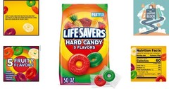 5 Flavors Hard Candy, 50 oz, Party Size, Assorted Fruit Flavors
