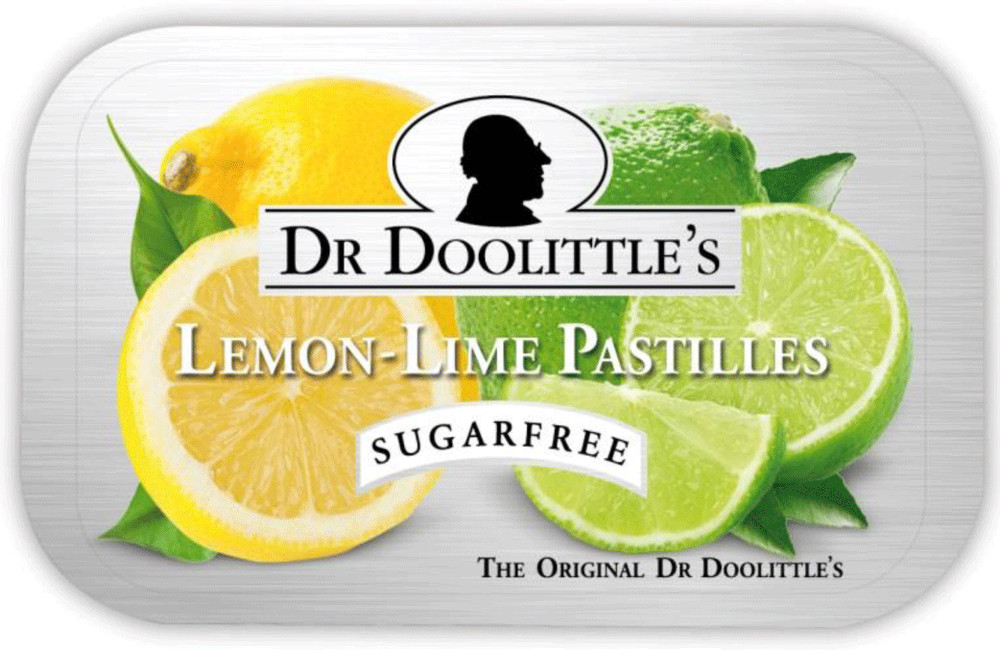 Dr. Doolittle’s Sugar Free Pastilles Lemon Lime Flavor, 2.12 Ounce Tin