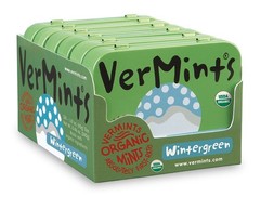 VerMints Organic Breath Mints Wintergreen Travel Tin 1.41oz Pack of 6