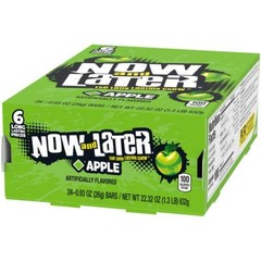 Now and Later Original Taffy Chews Candy, 0.93 Bar, apple, 22.32 Ounce (Pack of