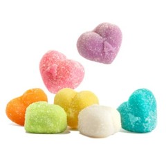 Heart-Shaped Assorted Fruit Gummy Candy Dusted with Sugar, Valentine’s Candy |