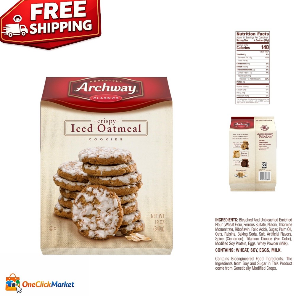 Home-Style 12 Oz Iced Oatmeal Cookies – Perfect Snack for All Occasions