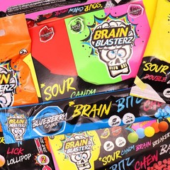 Brain Blasterz Sour Candy Snack Box – 15 1 Count (Pack of 1), Multicolor