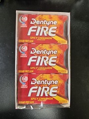 Dentyne Fire Spicy Cinnamon Sugar Free Gum 16 Pieces – 3 Pack NEW Sealed
