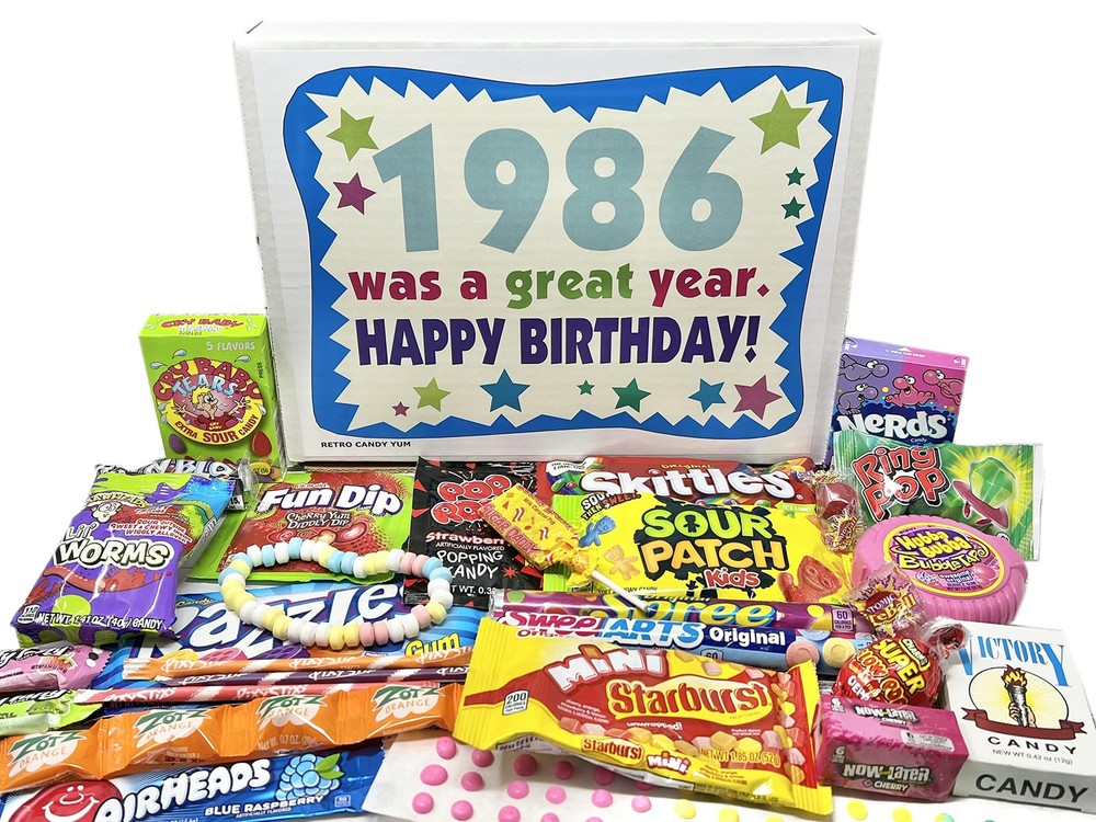 RETRO CANDY YUM ~ 1986 40th Birthday Gift Box of Nostalgic Retro Candy Assort…