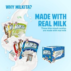 Milkita Creamy Shake Candy 180 Count Assorted Flavors Gluten Free Calcium Rich