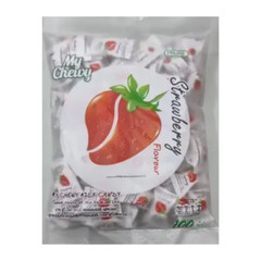CHEWY MILK FRUIT CANDY THAI DESSERT STRAWBERRY FLAVOR HAOLIYUAN BRAND 67g.