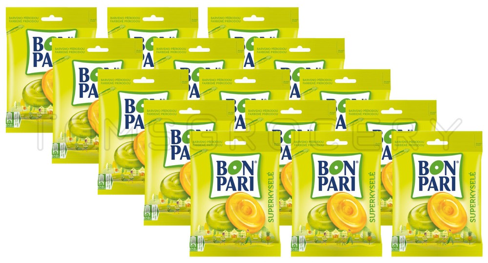 15 x BON PARI SUPER SOUR Tropical Fruit Flavor Hard Candies Bonbons 90g 3.2oz