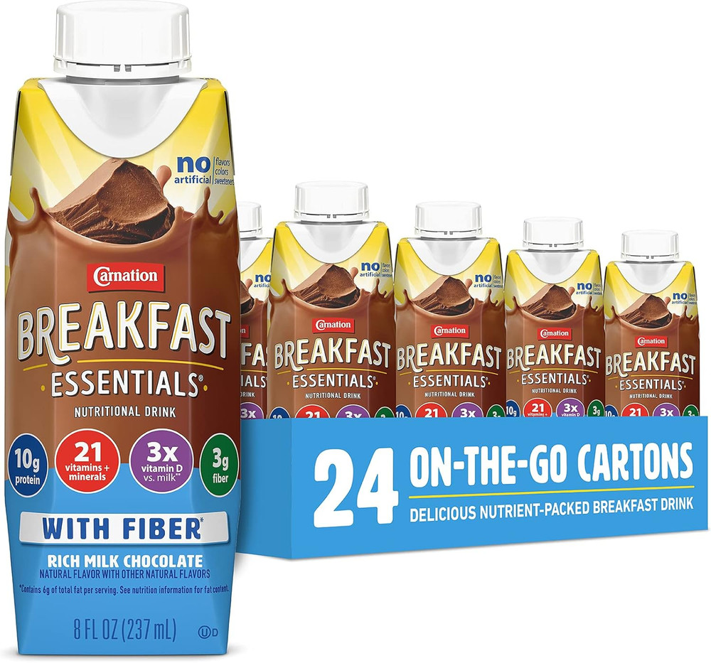 Ready to Drink with Fiber, Rich Milk Chocolate, 8 FL OZ Carton (Pack of 24)