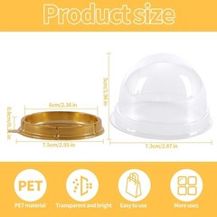 50 Pack 2 Inch Clear plastic mini cake box muffins box cookies cookies muffin…