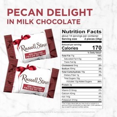 Delicious Milk Chocolate Covered Pecans & Caramel, 16.1 Oz Russell Stover Bag