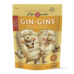 GIN GINS Double Strength Ginger Hard Candy Natural 3oz Bag