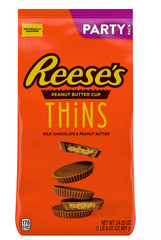 (1) Bag Of Reese’s Milk Chocolate Peanut Butter Cups Thins 24.05 Oz Party Pack !