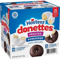Hostess Donettes Variety Pack Donuts, Snack Size, 1.5 oz., 32 pack FREE SHIPPING