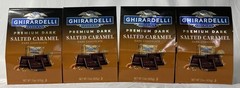 Ghirardelli Lot of 4 Premium Dark Salted Caramel Dark Chocolate Squares 60 oz