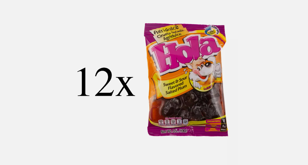 Hola Saladitos Mexican Candy Sweet Sour Apricot Agridulce 12 Packs