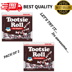 Tootsie Roll Chocolate Midgees 15 oz Bags (Pack of 2) Peanut Free Candy