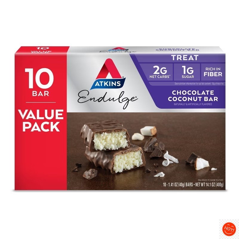 Endulge Chocolate Coconut Bar – 10pk: Certified Gluten-Free, 14.1oz Net Weight