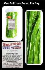Green Apple Licorice Twist 3-1lb Bags (3 Pack) (NET WT 48 OZ) Gourmet Kruise®
