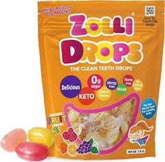 Zolli Drops Sugar Free Candy with Xylitol, Dye-Free Lollipops – Keto & Diabetic-