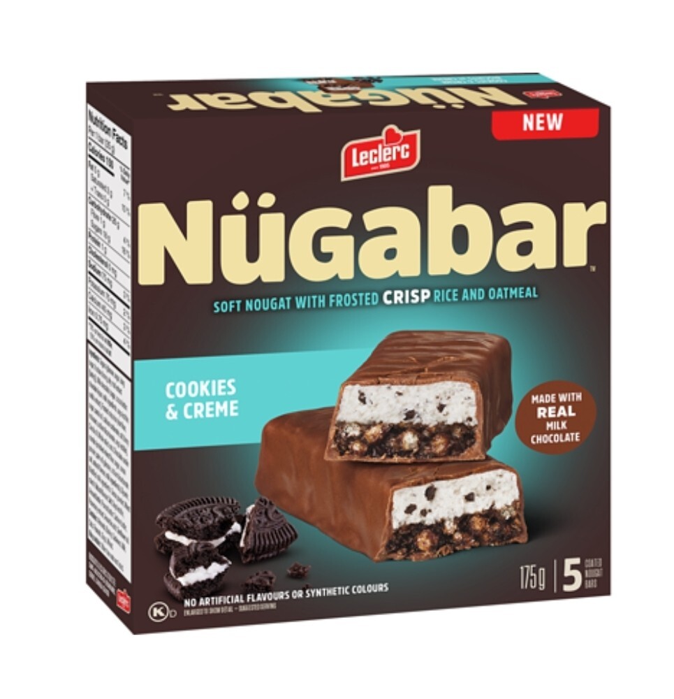 3 Boxes Of Leclerc Nugabar Cookies & Creme Flavor 5 per Box 175g Each