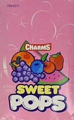 Charms Sweet Pops Assorted Fruit Flavor Gluten Free Peanut Free Fat Free 100ct