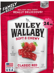 Wiley Wallaby Soft & Chewy Classic Red STRAWBERRY Licorice 24 Oz FAMILY SIZE Bag