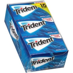 New Trident Original Flavor Sugar Free Gum 15 Packs (168 Pieces Total)