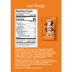 Unreal Dark Chocolate Caramel Peanut Nougat Bar, Non-gmo Candy 3.4oz (3 Pack)